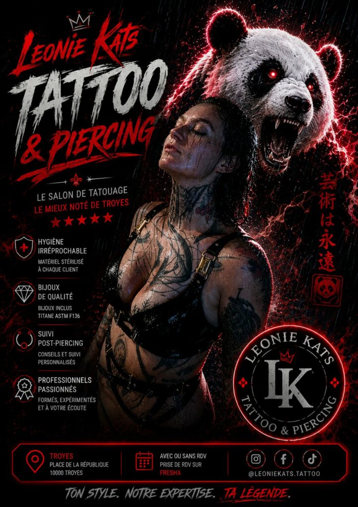 Affiche du salon Leonie Kats Tattoo et Piercing à Troyes